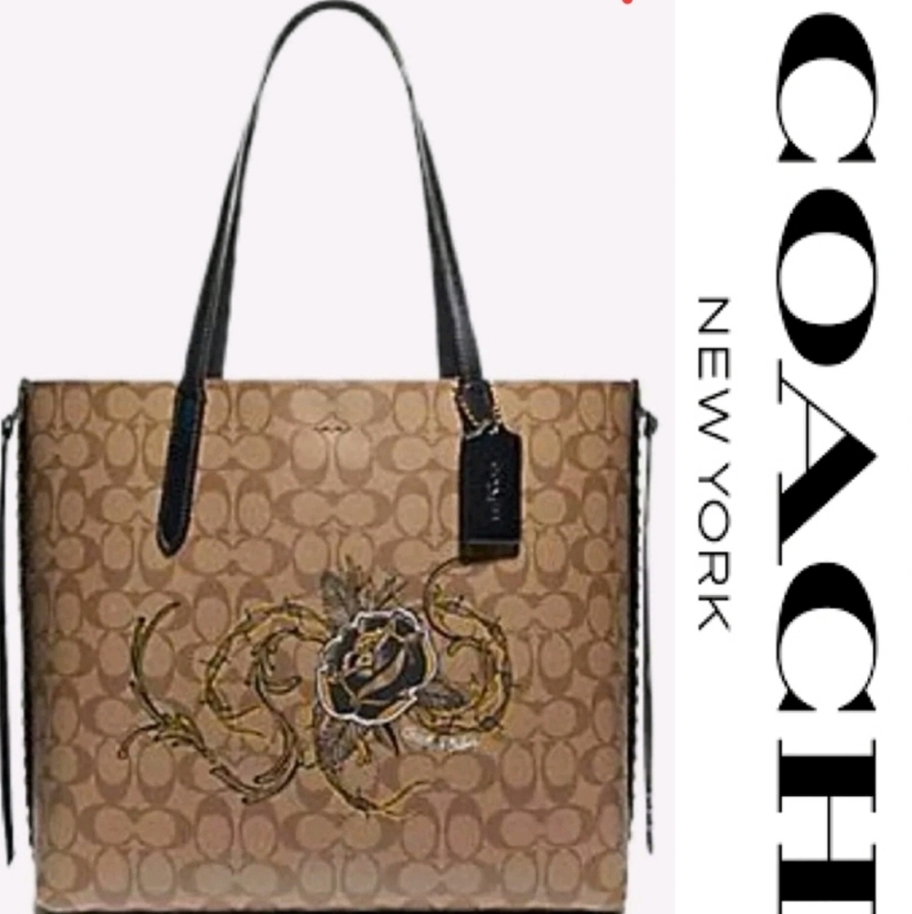 COACH CITY TOTE STYLE F76778. SIGNATURE *C* CHELSEA CHAMPLAIN TATTOO RETAIL $550